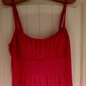 Cute, hot pink, lace dress, size 16